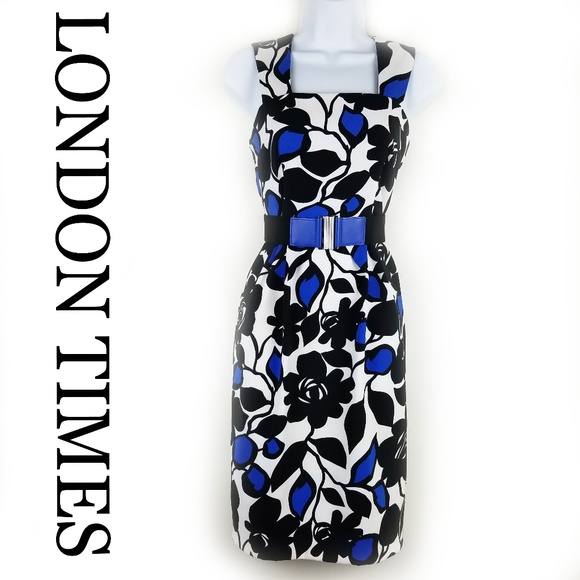 London Times Dresses & Skirts - LONDON TIMES BOLD PRINT PENCIL SKIRT DRESS
